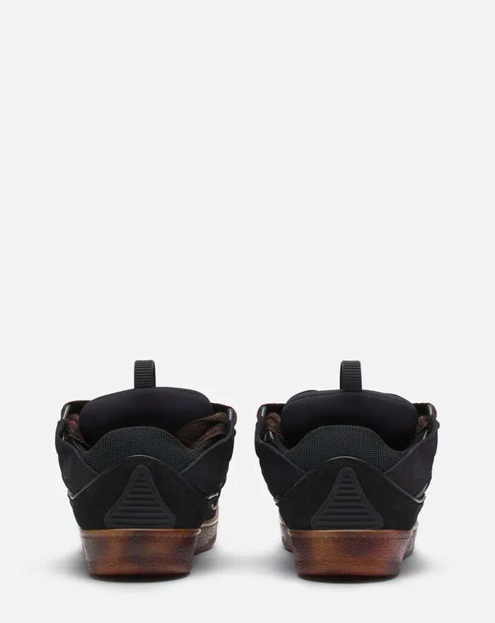 Leather Curb Sneakers Dark Brownbrown Women Lanvin Sneakers