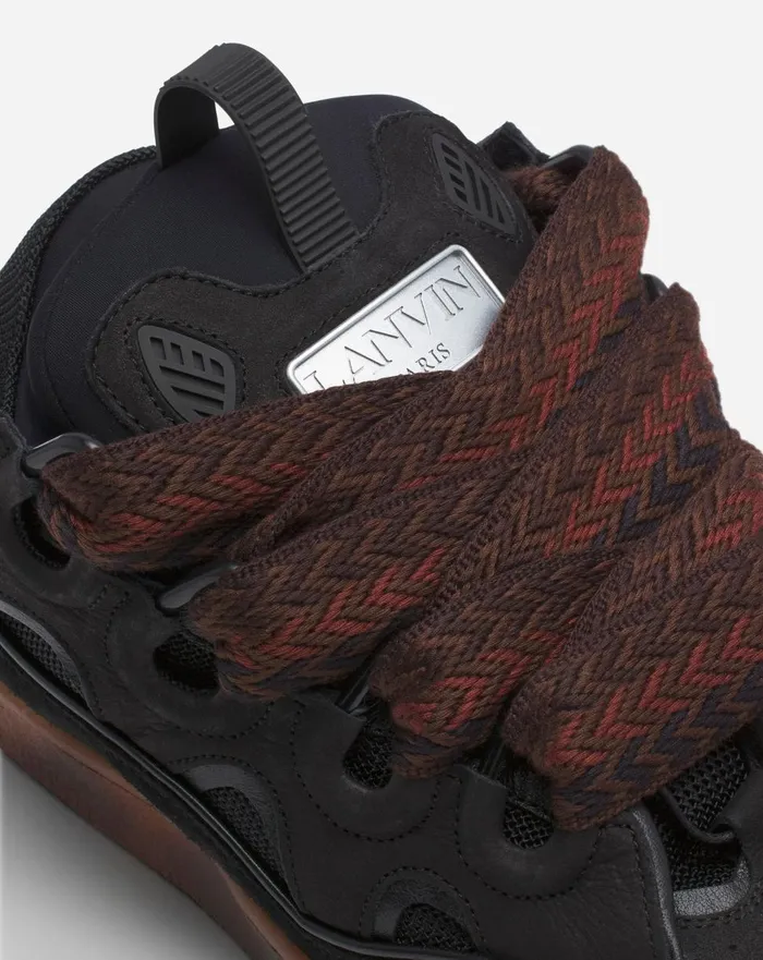 Leather Curb Sneakers Dark Brownbrown Women Lanvin Sneakers