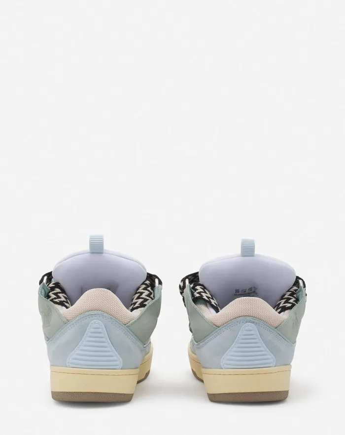 Leather Curb Sneakers Light Blue Women Lanvin Sneakers