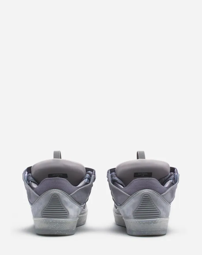 Leather Curb Sneakers Light Grey Men Lanvin Curb