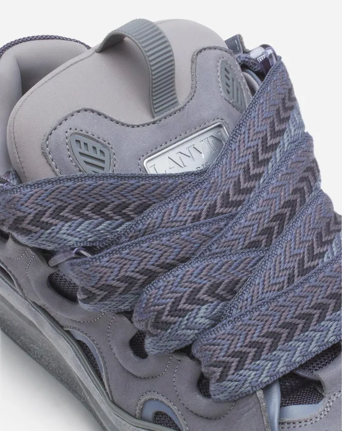 Leather Curb Sneakers Light Grey Men Lanvin Curb