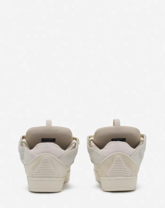 Leather Curb Sneakers Peach Men Lanvin Sneakers
