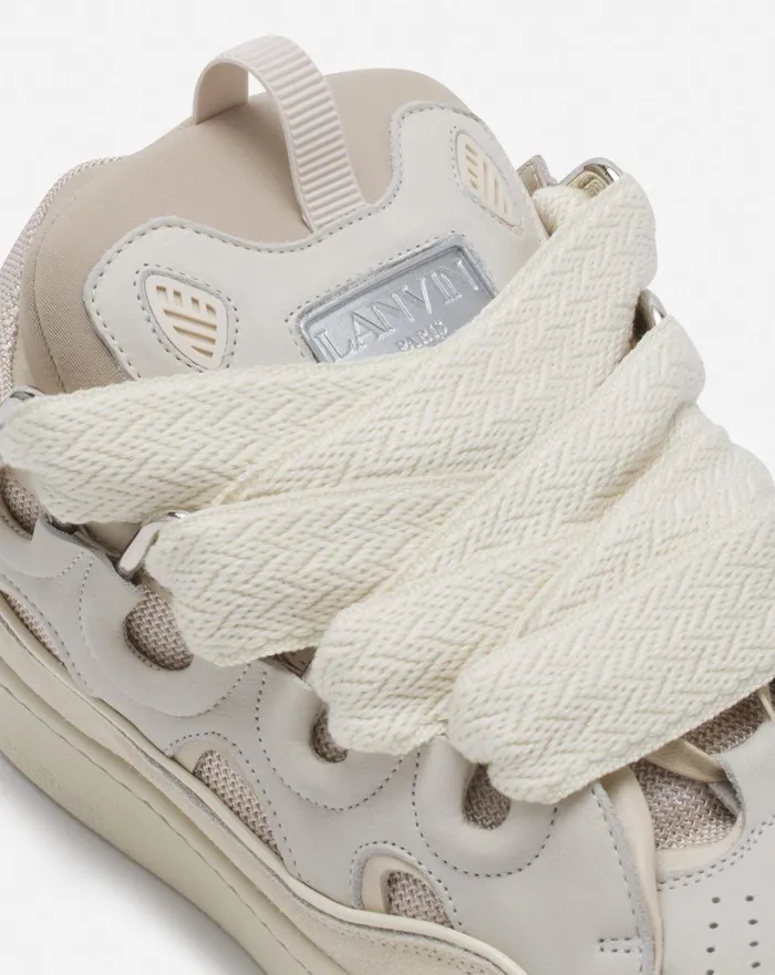 Leather Curb Sneakers Peach Men Lanvin Sneakers