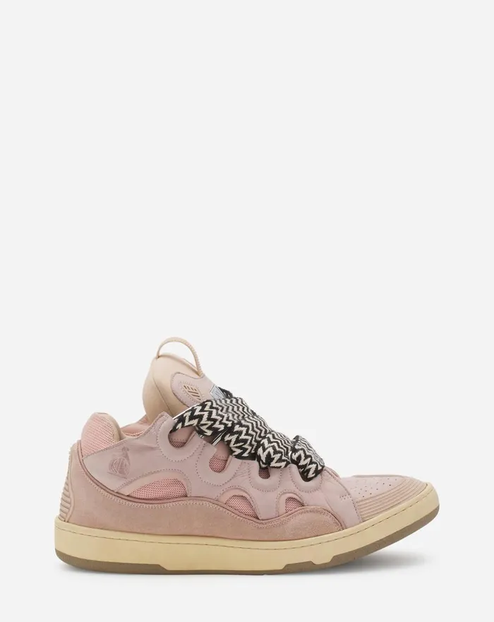 Leather Curb Sneakers Pink Men Lanvin Curb