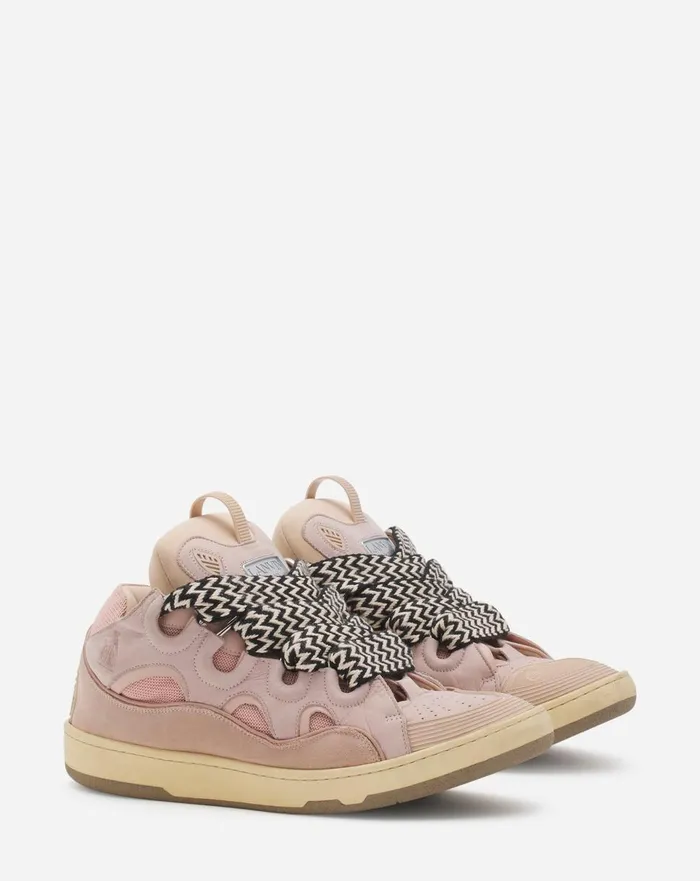 Leather Curb Sneakers Pink Men Lanvin Curb Leather Curb Sneakers Pink Men Lanvin Curb