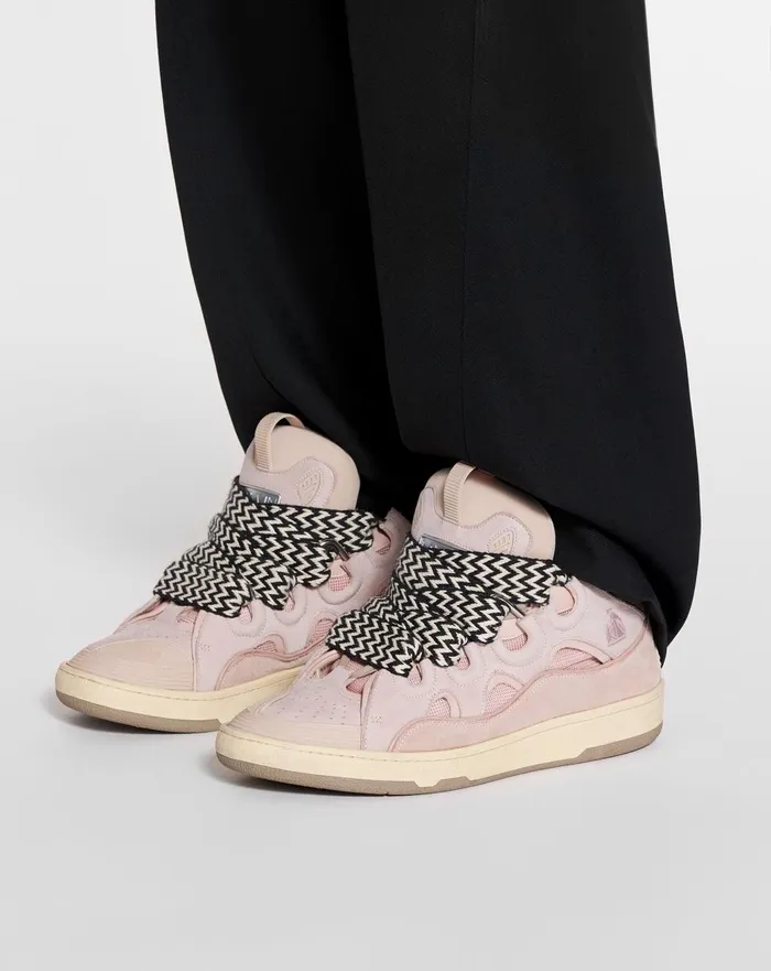 Leather Curb Sneakers Pink Men Lanvin Curb Leather Curb Sneakers Pink Men Lanvin Curb