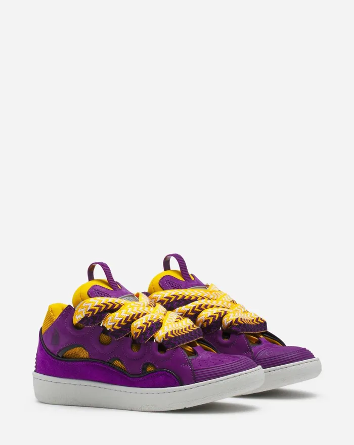 Leather Curb Sneakers Purpleyellow Women Lanvin Curb Leather Curb Sneakers Purpleyellow Women Lanvin Curb