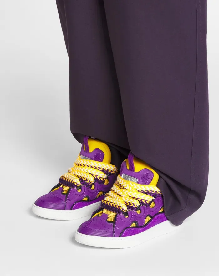 Leather Curb Sneakers Purpleyellow Women Lanvin Curb Leather Curb Sneakers Purpleyellow Women Lanvin Curb
