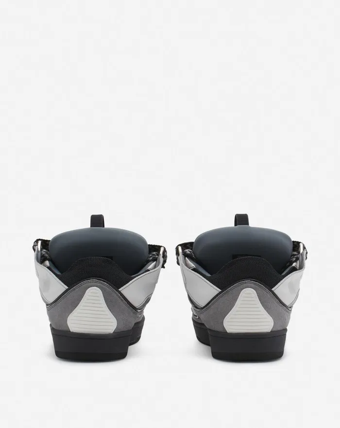 Leather Curb Sneakers Whiteanthracite Men Lanvin Sneakers