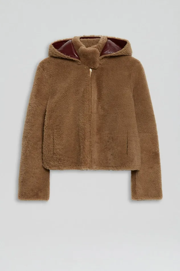 Leather SHEARLING JACKET RASBRRYCAMEL 8211 Scanlan Theodore Women