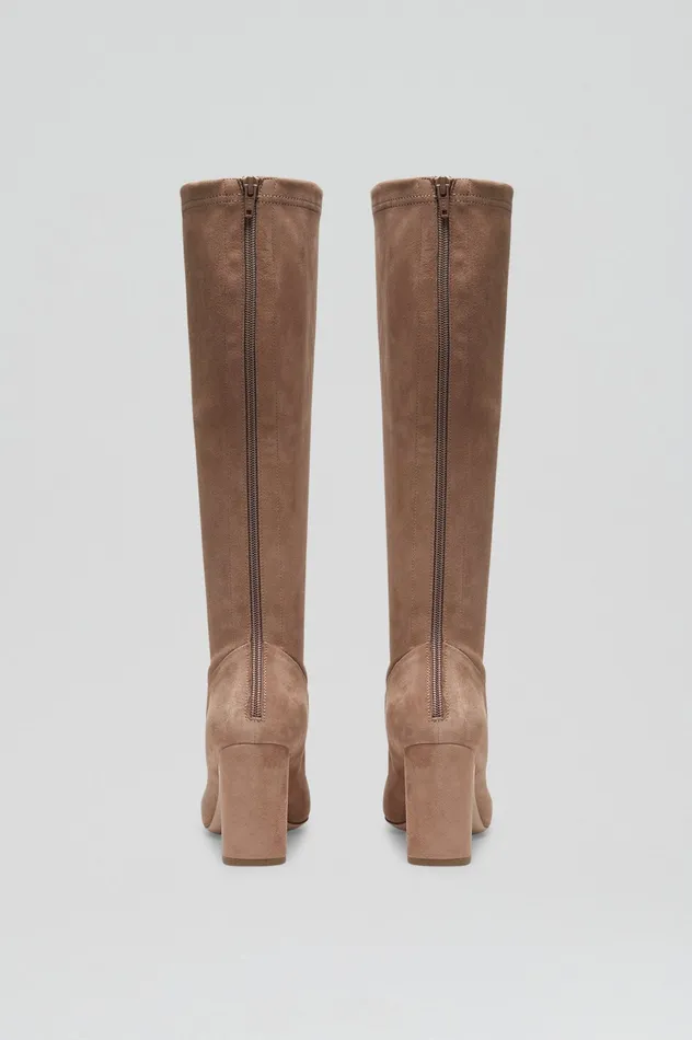 Leather Women Scanlan Theodore STRETCH BELOW THE KNEE BOOT 85 CAMELSUEDE