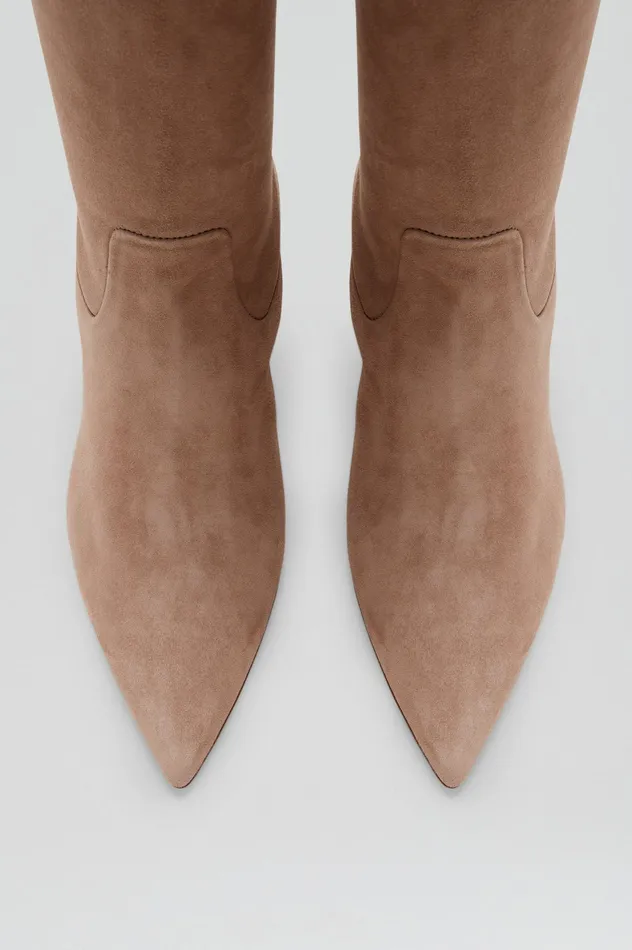 Leather Women Scanlan Theodore STRETCH BELOW THE KNEE BOOT 85 CAMELSUEDE
