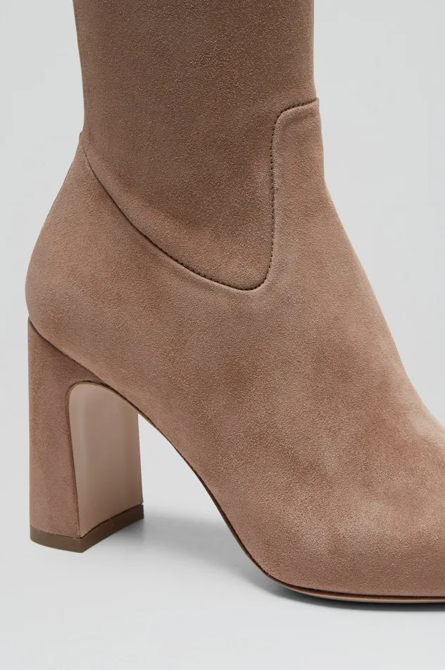 Leather Women Scanlan Theodore STRETCH BELOW THE KNEE BOOT 85 CAMELSUEDE