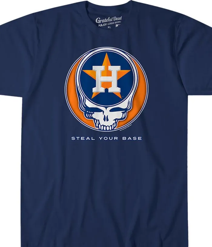 Liquid Blue Athletic TShirt Men Houston Astros Steal Your Base Navy Athletic TShirt
