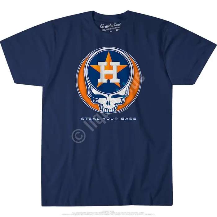 Liquid Blue Athletic TShirt Men Houston Astros Steal Your Base Navy Athletic TShirt