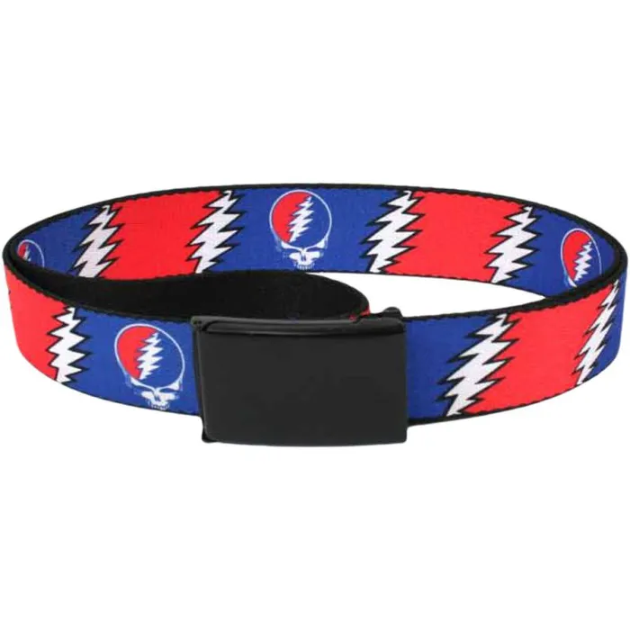 Liquid Blue Belts Accessories Lightning Bolt Adjustable Web Belt Black