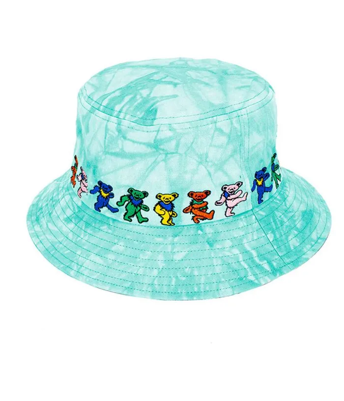 Liquid Blue Hats Accessories Dancin Bear TieDye Green Bucket Hat