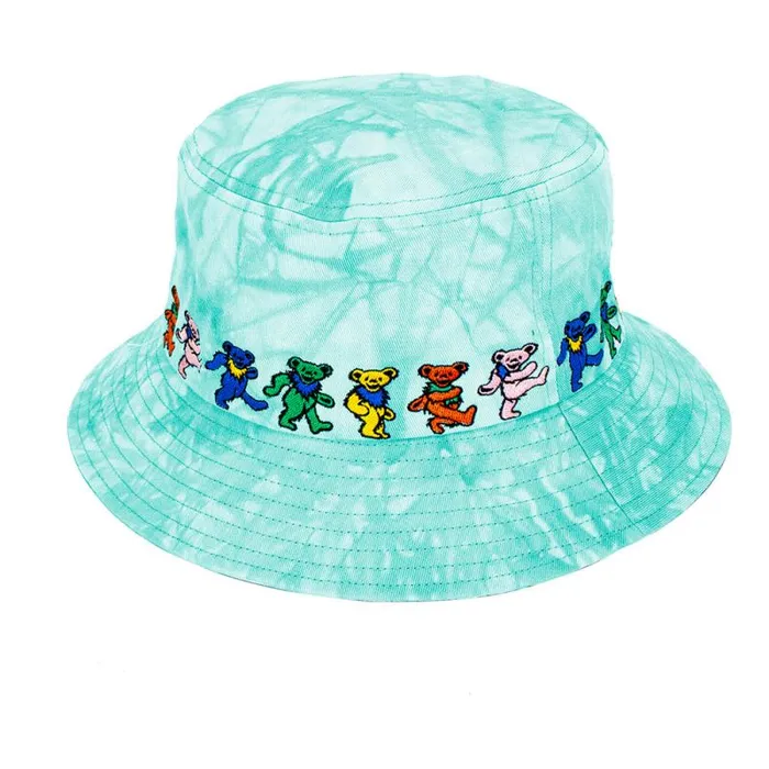 Liquid Blue Hats Accessories Dancin Bear TieDye Green Bucket Hat