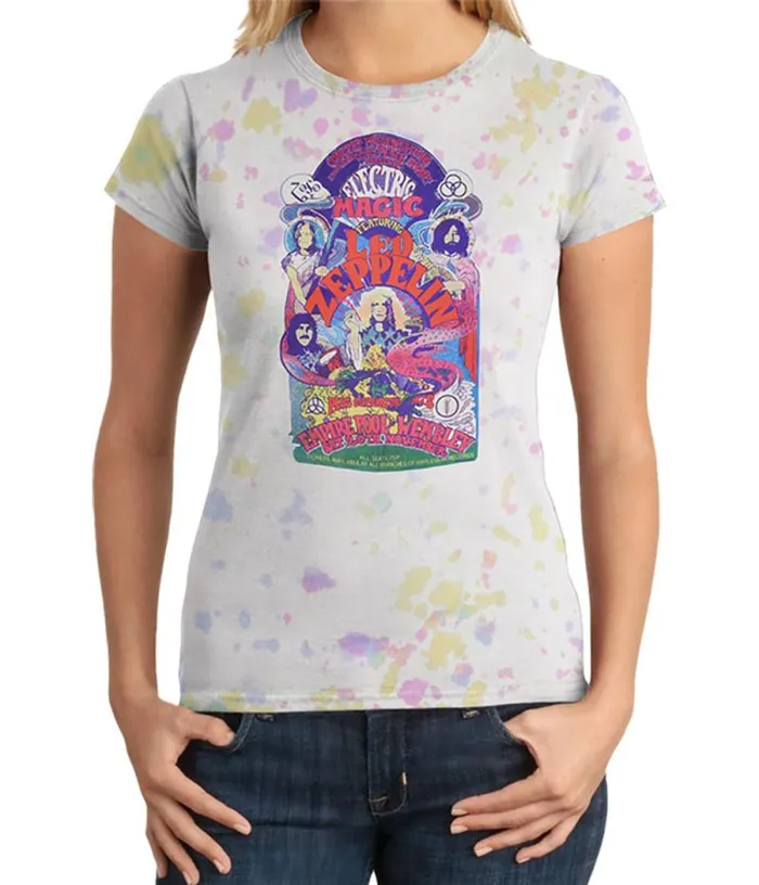 Liquid Blue Juniors Long Length Women Electric Magic Juniors TieDye Juniors Long Length TShirt