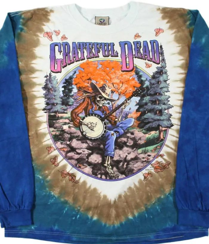 Liquid Blue Long Sleeve Men Banjo TieDye Long Sleeve TShirt