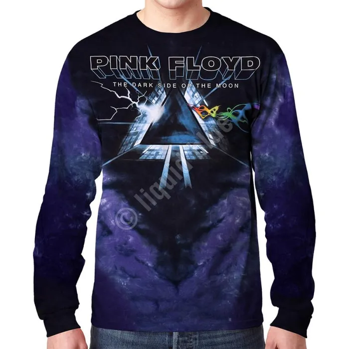 Liquid Blue Long Sleeve Men Dark Side Vortex TieDye Long Sleeve TShirt