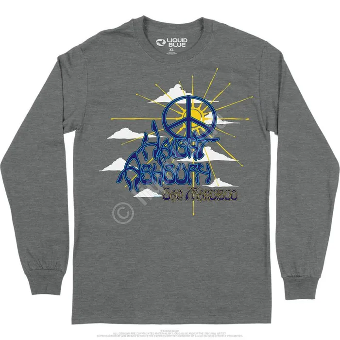Liquid Blue Long Sleeve Men Haight Ashbury Peace Long Sleeve TShirt