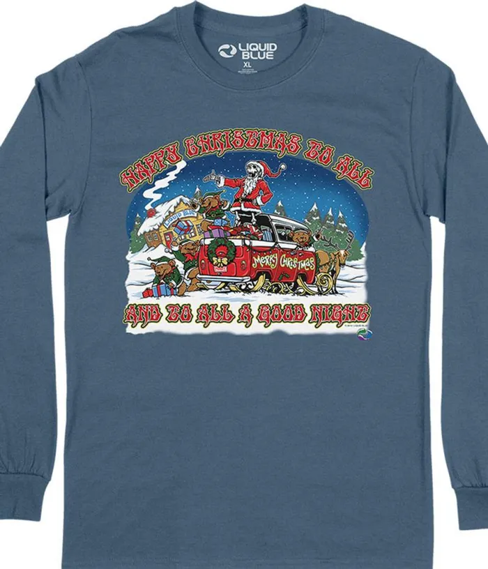Liquid Blue Long Sleeve Men Happy Christmas Long Sleeve TShirt