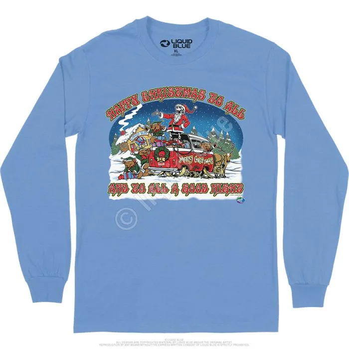 Liquid Blue Long Sleeve Men Happy Christmas Long Sleeve TShirt
