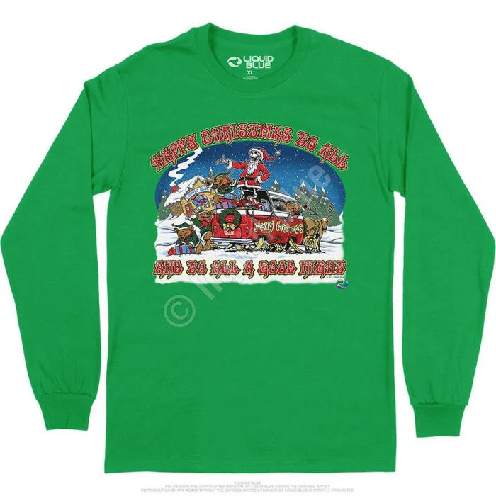 Liquid Blue Long Sleeve Men Happy Christmas Long Sleeve TShirt