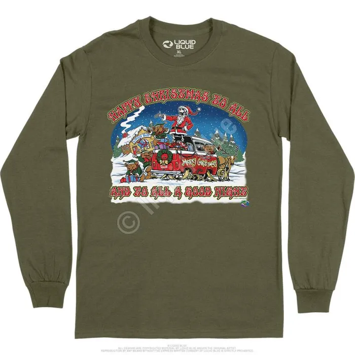 Liquid Blue Long Sleeve Men Happy Christmas Long Sleeve TShirt