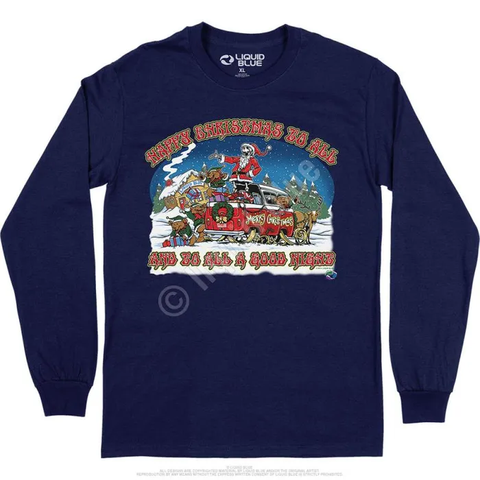 Liquid Blue Long Sleeve Men Happy Christmas Long Sleeve TShirt