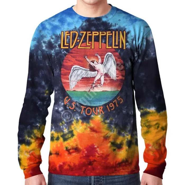 Liquid Blue Long Sleeve Men Icarus 1975 TieDye Long Sleeve TShirt
