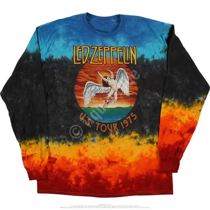 Liquid Blue Long Sleeve Men Icarus 1975 TieDye Long Sleeve TShirt