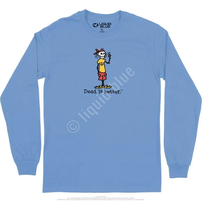 Liquid Blue Long Sleeve Men Peace Dead Is Better Long Sleeve TShirt