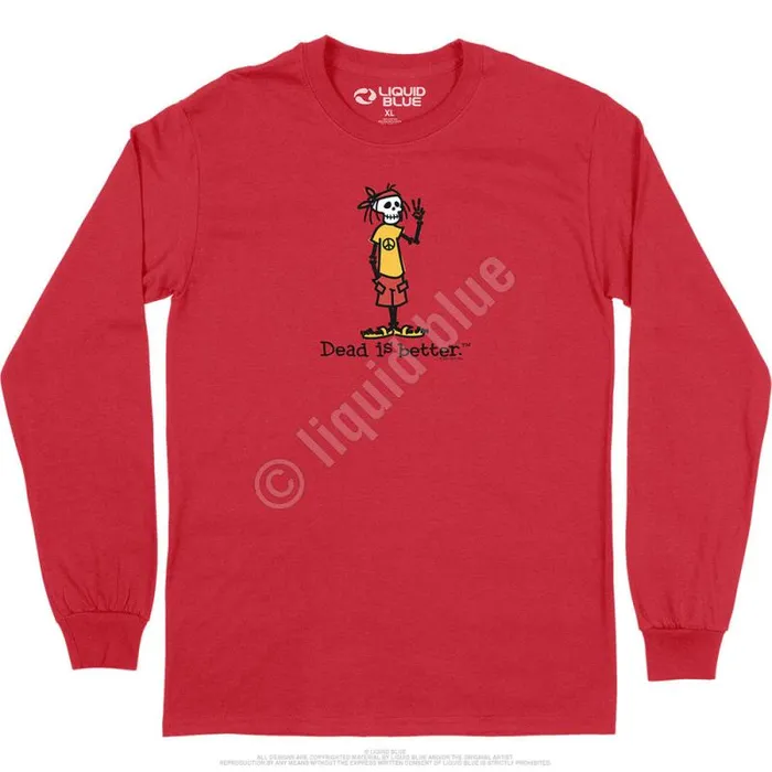 Liquid Blue Long Sleeve Men Peace Dead Is Better Long Sleeve TShirt