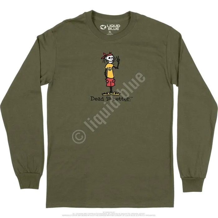 Liquid Blue Long Sleeve Men Peace Dead Is Better Long Sleeve TShirt
