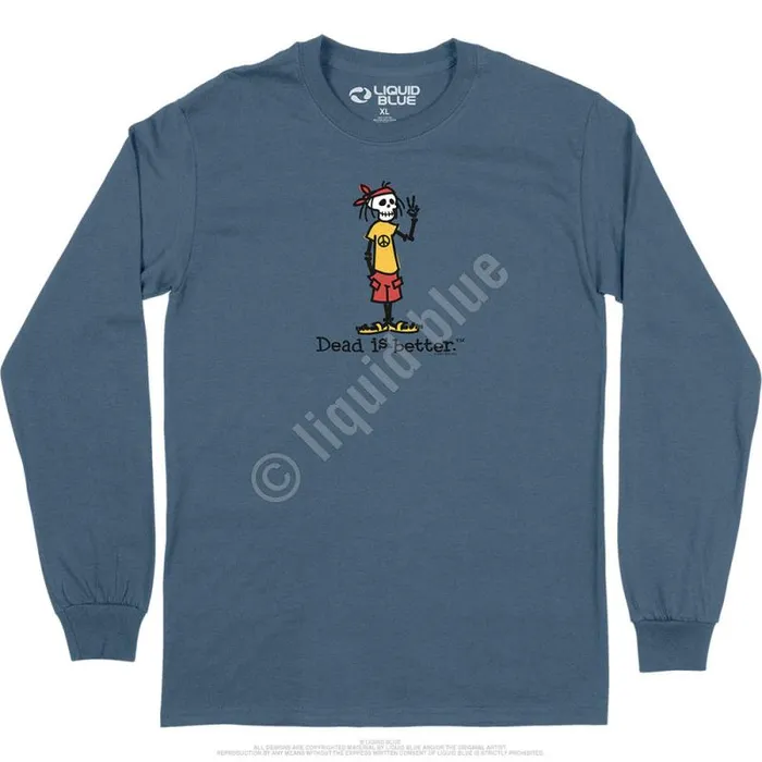 Liquid Blue Long Sleeve Men Peace Dead Is Better Long Sleeve TShirt
