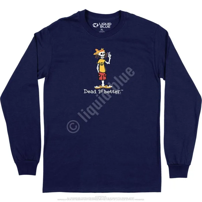 Liquid Blue Long Sleeve Men Peace Dead Is Better Long Sleeve TShirt