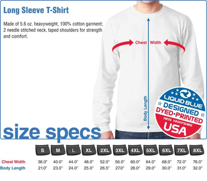 Liquid Blue Long Sleeve Men Wheel and Roses Chest Long Sleeve TShirt