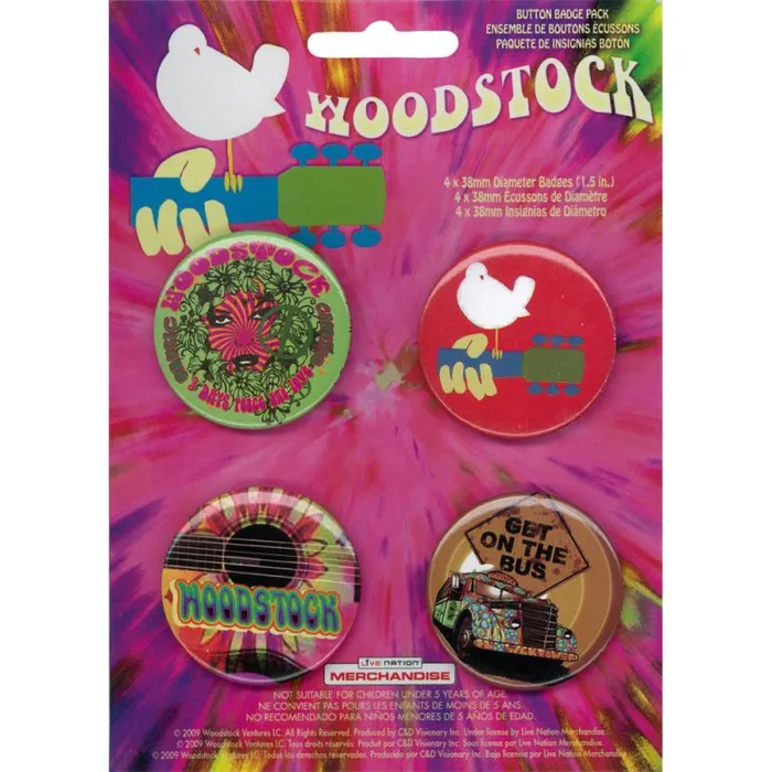 Liquid Blue Pins Accessories Woodstock 4 Pin Set