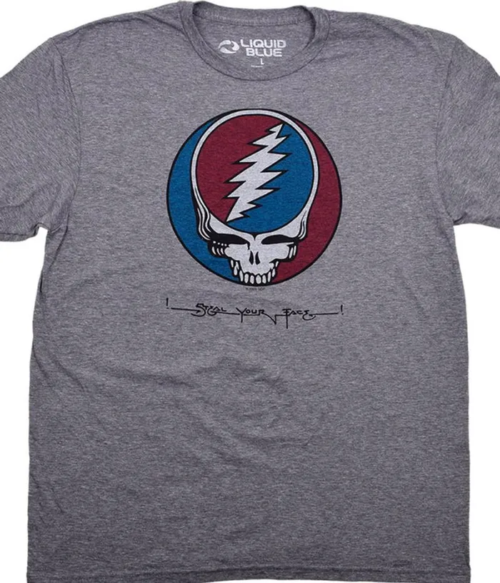 Liquid Blue PolyCotton TShirt Men SYF Vintage Dark Heather Grey PolyCotton TShirt
