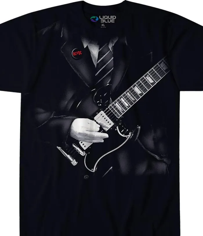 Liquid Blue TShirt Men Angus Young Black TShirt