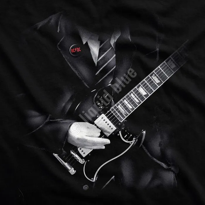 Liquid Blue TShirt Men Angus Young Black TShirt