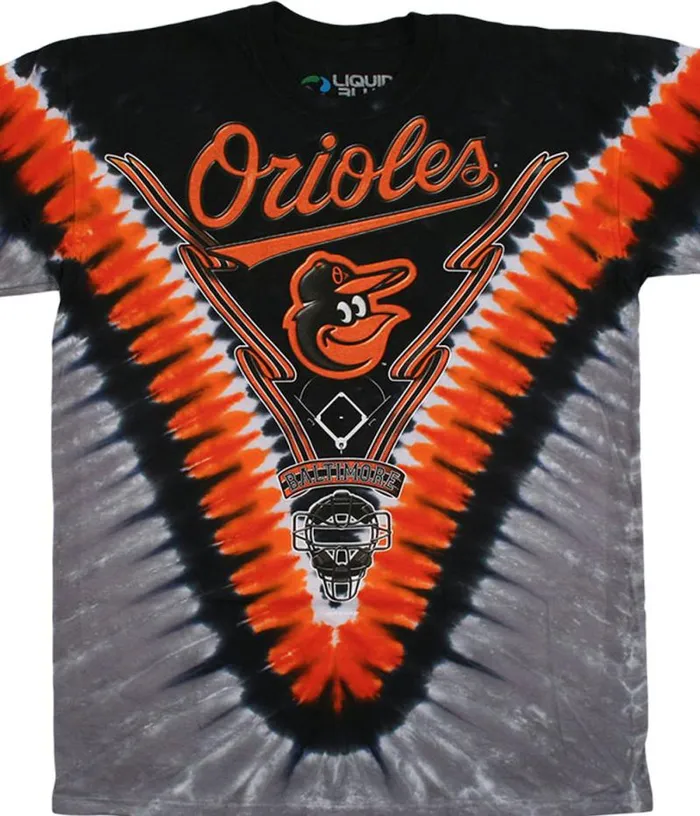 Liquid Blue TShirt Men Baltimore Orioles V TieDye TShirt