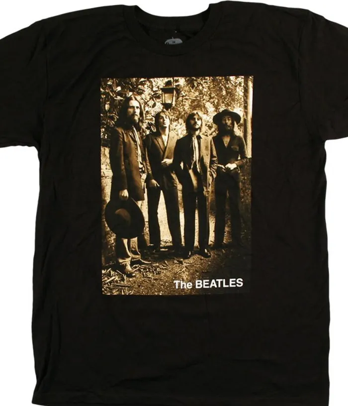 Liquid Blue TShirt Men Beatles Sepia 03969 Black TShirt