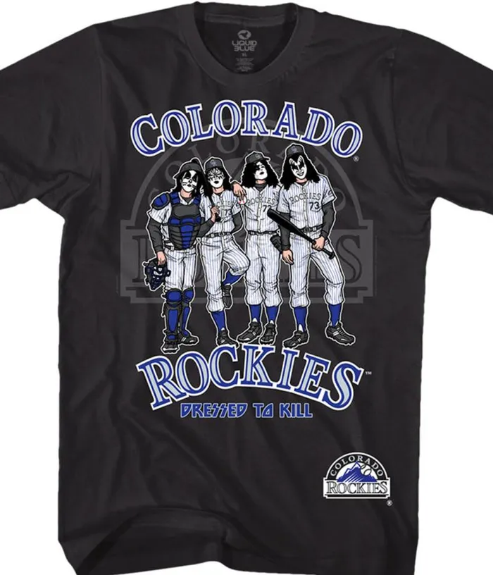 Liquid Blue TShirt Men Colorado Rockies Dressed To Kill Black TShirt