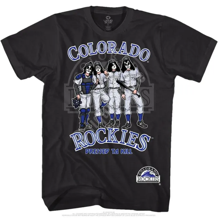 Liquid Blue TShirt Men Colorado Rockies Dressed To Kill Black TShirt