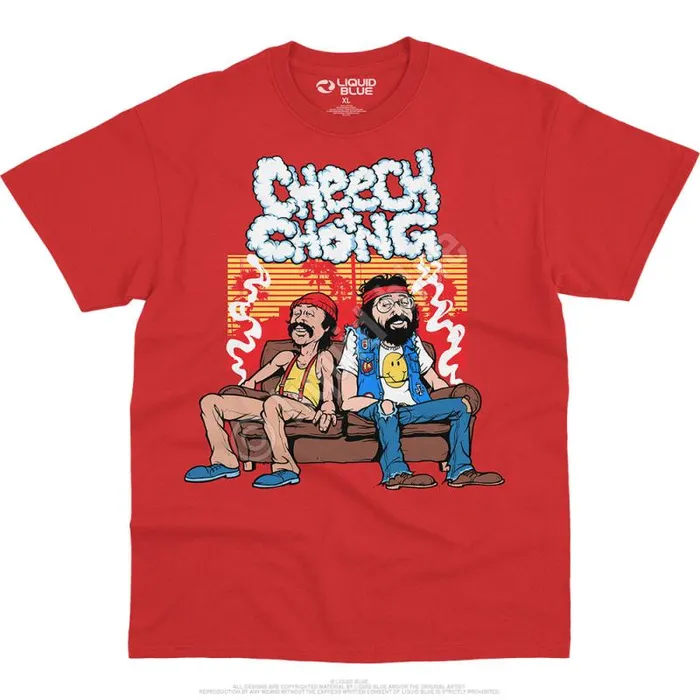 Liquid Blue TShirt Men Couch Locked Red TShirt