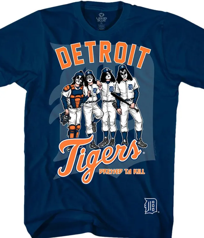 Liquid Blue TShirt Men Detroit Tigers Dressed To Kill Navy TShirt