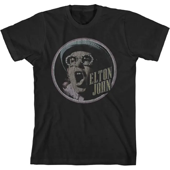 Liquid Blue TShirt Men Elton John Homage 2 Black TShirt